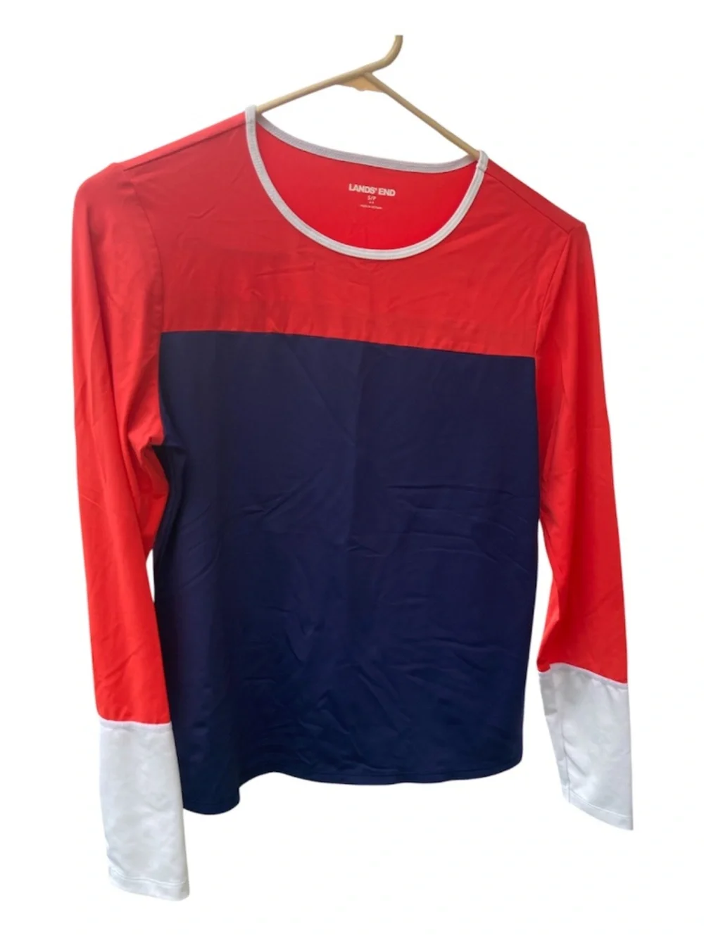 Lands’ End Top Red White Blue long sleeve size small